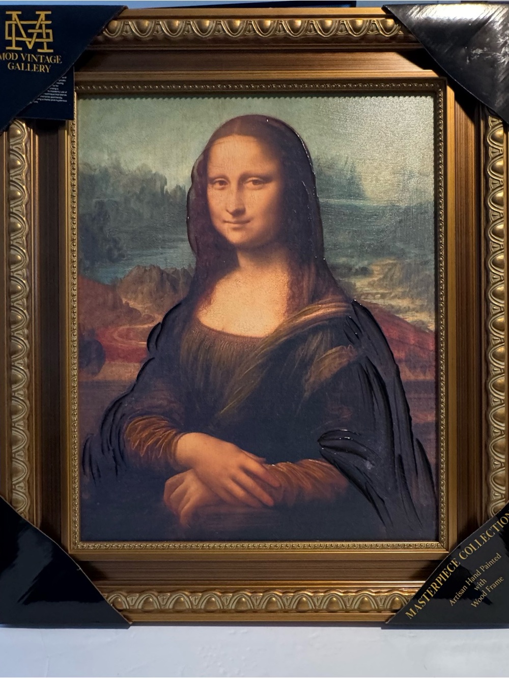 Ornate Gold-Framed Classic Portrait Wall Art in Brown & Gold